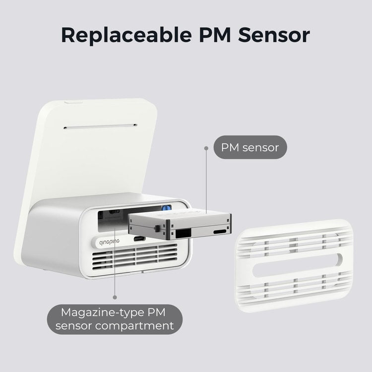 Qingping Air Detector Pro, Smart Home Touch Screen Monitor for CO2, PM2.5, Temperature & Humidity