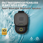 Wearable Bluetooth Speaker IPX7 Waterproof Clip On Portable Speaker with Microphone