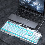 Silent Gaming Keyboard, All-Metal Panel, Wired Backlit USB, Esports Office Game Windows Laptop PC
